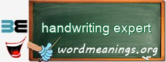 WordMeaning blackboard for handwriting expert